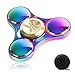 Produktbild KONKY Finger Hand Spinner Fokus Fidget Spielzeug Stress Reliever mit Fast Bearing und Glatte Oberfläche, EDC Tri-Spinner Angst Relief für Teenager Erwachsene ADD, ADHD und Finger Training, Regenbogen