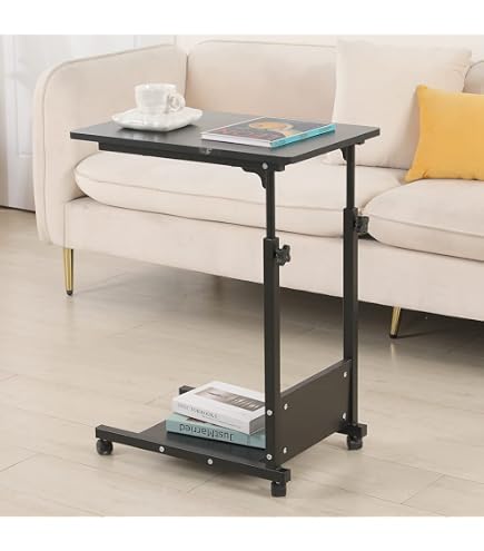 Queraltó Table d'appoint pour Lit, Pliable, Inclinable, avec Roues et
