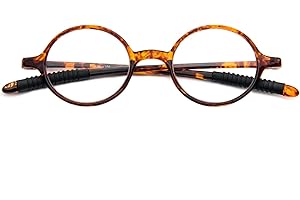 KoKoBin Okulary do czytania w stylu retro, dla mężczyzn i kobiet, okrągłe okulary pomocnicze do czytania, okulary korekcyjne TR90