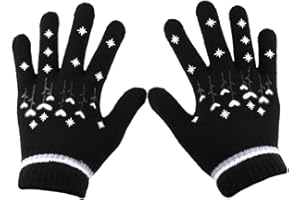 Eastlion Gants chauds en laine tricotée à cinq doigts pour enfant