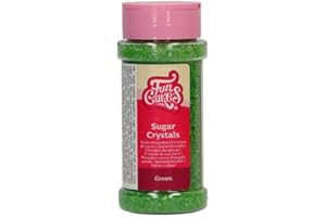 FunCakes Sugar Crystals, Verde: Espolvoreado para Tartas, Gran Sabor, Perfecto para Decorar Tartas, Espolvoreado para Cupcakes. 80 g.