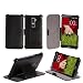 Produktbild Ultra Slim Tasche Leder Style LG G2 (Wifi / LTE / 4G / 3G) Hülle Schwarz Cover mit Stand - Zubehör Etui LG Optimus G2 16GB 32 GB Flip Case Schutzhülle (PU Leder, Schwarz) - Vorbestellen - XEPTIO accessoires