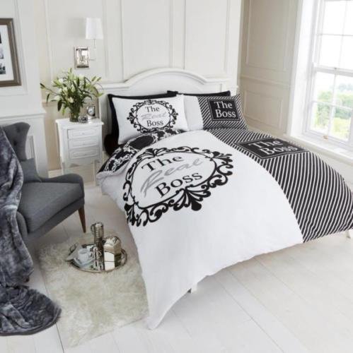Think-Louder THE REAL STYLE BED/QUILT/DUVET COVER SET WITH 2 PILLOW CASES 8 COLOURS LOT COZ White Black Double