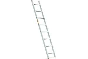 DRABEST Pro Échelle Polyvalent 1x8 en Aluminium Capacité 150 KG - Échelle 8 Marches - Construction Robuste - Pieds antidérapants - résistants à la Corrosion - 40 X 218 X 5 cm