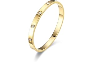RIXERKOC 18k Gold plattiert Liebe Freundschaft Armband mit kubischen Zirkonia Steinen Armreif für Frauen Männer Edelstahl Armreif für Liebe Paar Schmuck Armreif Geschenke