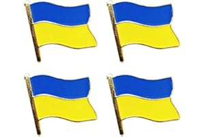 DANLAI 4pcs Ukraine Drapeau Pin Pin Broches Badge Amitié Support Ukraine Cadeau pour Hommes Femmes