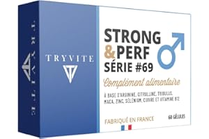 Formule Testosterone Homme | Performances Masculine | 60 Gélules Pour Circulation Sanguine | Vigueur Endurance | Tribulus, Maca, Arginine, Citrulline, Zinc | TRYVITE STRONG&PERF
