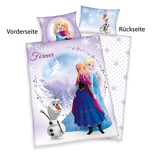 Herding 247969063412 Bettwäsche Disney’s Eiskönigin, Kopfkissenbezug 40 x 60 cm mit Bettbezug 100 x 135 cm, 100% Baumwolle, Renforce - 2
