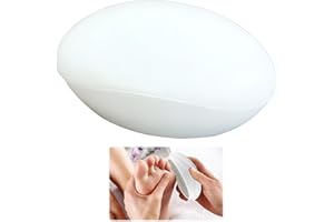 VAGAW Foot Grinder,1Pcs White Stainless Steel Portable Egg Callus Remover Durable Manual Pedicure Tools,Egg Shape Callus Remover for at Home Women and Men Foot Dead Skin