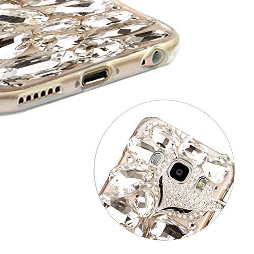 Bling Bling Galaxy A5 2017 Hülle, MOMDAD Handmade Diamant Transparent Schutzhülle für Samsung Galaxy A5 2017 A520 Glitzer Glänzend Handyhülle [Cartoon Fuchs Fox] PC Hart Case Cover Luxus Crystal Strass Shining Handgefertigt Schutz Kratzfeste Stoßdämpfende Handy Tasche Schale Bumper – Diamond # 5 - 3