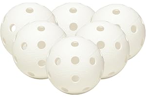 Fat Pipe Floorball & Unihockey Ball 6er Set Farbe: Weiß | Wettkampfball + Trainingsball mit IFF Zertifikat für geprüfte Qualität