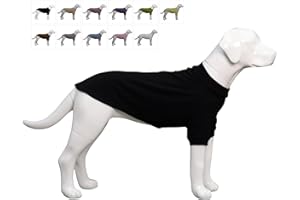 Lovelonglong Ribbed Dog T-shirt Cotton Knitted Dog Sweaters for All Season Pet T-shirts for Large Medium Small Dogs Black S