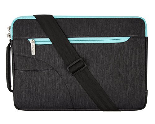 MOSISO Polyester stoßfeste Laptop Hülle Tasche Umhängetasche mit Handgriff Nur für neues MacBook 12 Zoll mit Retina Display, Schwarzes & Heißes Blau