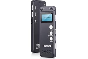 Digital Voice Recorder, Homder USB Professional Dictaphone Recorder with MP3 Player, Activated Rechargeable, Stereo HD Recording for Lectures (32GB)