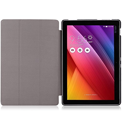 ASUS Zenpad 10 Hülle – MoKo Ultra Slim PU Leder Tasche Schutzhülle Schale Smart Case mit Auto Sleep/Wake up Funktion und Standfunktion für ASUS Zenpad 10 Z300C / Z300CG / Z300CL 10.1″ Tablet, Schwarz - 3