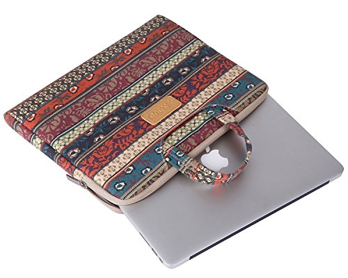 MOSISO Bohemien Segeltuchstoff Hülle Sleeve Laptop Aktentasche für 15-15,6 Zoll MacBooks, Laptops Form: Mystischen Wald - 3
