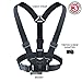 Price comparison product image Action Camera Chest Harness Mount Holder with Elastic Stretch Straps & Included J Hook + Tripod Screw also for Digital Cameras by USA Gear - Works w/ GoPro Hero5 , DBPOWER , VicTsing , APEMAN , AKASO EK7000 , Nikon & More