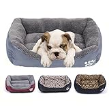 OMGO Coussin Lit Matelas Doux Chaud pour Chien Couchette Panier Canapé Lit Couchage Robuste pour Animaux Chien Chiot Chat Pet Bed L en Gris