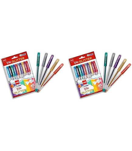 FLAIR Glitzer-Gelschreiber 10er Pack – 1 Mm Spitze, Ungiftige Tinte, Bunte Farben