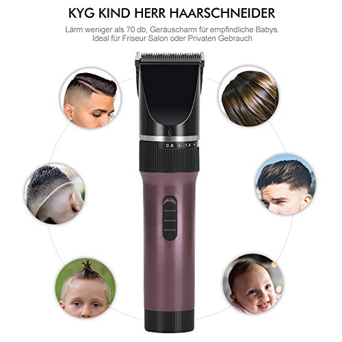 KYG Herrn Kinder Haarschneider Set Akkubetrieb Haarschneidemaschine Eletronische Profi Haar Schneider Haartrimmer Haar für Salon Braun - 6