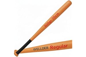 WELLDER Mazza da Baseball in Legno con Grip Antiscivolo – Misure 52 cm / 70 cm / 81 cm – Struttura Robusta e Bilanciata