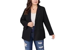 Hanna Nikole Women's Plus Size Blazer Open Front Elegant Business Blazer Jacket with Pocket and Buttons