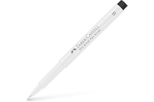 Faber-Castell Art & Graphic Pitt Artist Pen Brush India Ink Pen, White, Single Pitt Pen, For Art, Craft, Drawing, Sketching, Home, School, University, Colouring