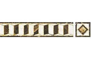 GUEST RUYUNLAI Bordure de papier peint Carré sombre Décoration murale amovible Frise Murale Autocollant Papier Peint Autocollant imperméable en PVC Plinthe 10cm X 300cm