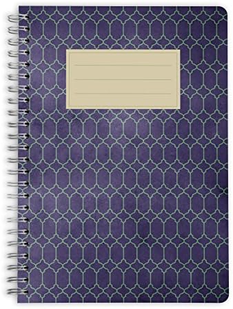 Purepaper | Notebook | 1004 Purple Mosaic, DIN A5 Spiral Pad 60 Sheets checked