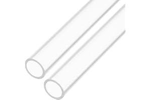 Rebower 12" Clear Plastic Rigid Pipe 7mm x 10mm(0.3" x 3/8") Acrylic Tube Round Polycarbonate Tubing, [for Plumbing, Hydraulics, Aquarium, DIY] - 2Pcs