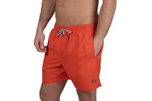 Ript Essentials Men's Quick Dry UV 50 Sun Protection Swimming Swim Shorts Trunks, Red, XL