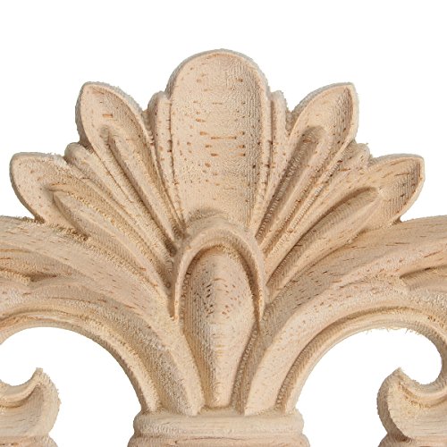 2 Stück Holzornamente Schnitzerei Verziehrung Aufklebe für Möbel Schrank Ecke 22*10cm - 5