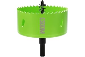 CSOOM Scie cloche bi-métal pour travaux dans les plaques de plâtre, le plastique, le bois, les métaux, la tôle d'acier fine, outil de perçage haute performance, taille 90 mm