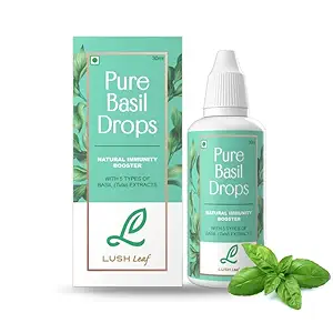 LUSH Leaf Pure Basil Drops - Tulsi Drops Natural Immunity Booster -30ml Pack of 1