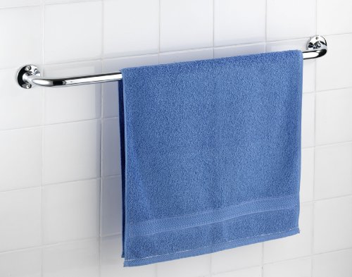 WENKO 17928100 Badetuchstange Basic 80 cm, Edelstahl rostfrei, 86 x 9.5 x 6 cm, Glänzend - 2
