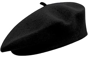 NOKDAL Cappello Basco Nero Donna Basco Francese Classico Basco Lana Parigino Autunno Berretto Primavera Colore Solido Cappello da Artista Inverno Berretti Uomo per Abbinare Abito e Gonna