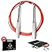Produktbild Schnelles Deluxe Springseil JUMP ONE Speed Rope - Einfach Verstellbar - Leicht - Super Schnelles Kugellager - GRATIS inkl. Tasche + Trainingsguide + 2 Seile + Schrauben - Für Erwachsene Anfänger & Profis - Silver (Aluminium) Crossfit, Boxen, MMA