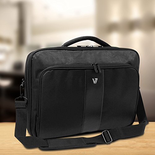 V7 CCP24-9E Professional II Frontloader Tasche für Notebooks bis 13 Zoll, gepolstertes Laptop- und Tablet-Fach, wetterbeständiges 420D Nylon, schwarz - 10