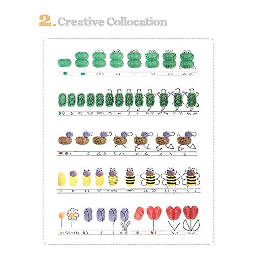 KEEKA 20x Bunte Stempelkissen-Set mit Mini-Stempel Fingerfarbe Ungiftig und Waschbar - 6