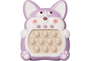 Anpole Light Up Pop Fidget Sensory Toys Handheld Game,Push Bubble Pop Puzzle Game Machine,Stress Relief Gifts for Kids Adults(Corgi Purple)