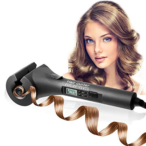 Preisvergleich Produktbild ACEVIVI Aufgerüstet Lockendreher Lockenstab Professionelle Automatische Curler mit Keramische Heizung und LCD, Schwarz