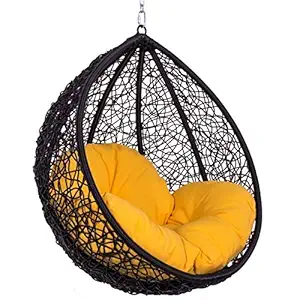 Duzo Hanging Swing Chair (Without Stand) for Garden Patio Balcony Outdoor Indoor Color Black