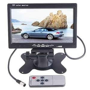 BW 7 inch HD 800 * 480 TFT Color LCD Car Monitor Car Rear View Camera Headrest Monitor DVD VCR Remote Control Monitor Support Rotating the Screen and 2 AV Input