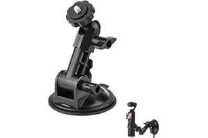 Lokyoyo Pocket 3 Suction Cup Mount, Universal 360° Adjustable Windshield Window Holder with 1/4" Screw for Insta.360 X5 X4 Pocket 2 3 G0Pr0 Max Mini Hero 12 11 10 9 8 Action 4 3 Accessories