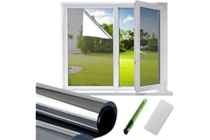 Beswitory One Way Window Film: Reflective Window Tint Film, Heat Window Privacy Film for Glass Windows, UV Mirror Anti Glare Film Clear, Sun Blocker for Home Office Car