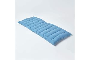 ‎HOMESCAPES Homescapes 2-Seater Bench Cushion, Blue - Seat Cushion Bench Outdoor/Indoor, Oeko-Tex-Certified, Washable Seat Cover for Garden Bench and Bench, 108 x 42 cm