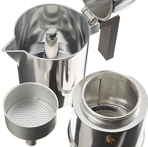 A di Alessi La Cupola Espresso Coffee Maker, 6 Cups, Black Trim, (A9095/6 B)
