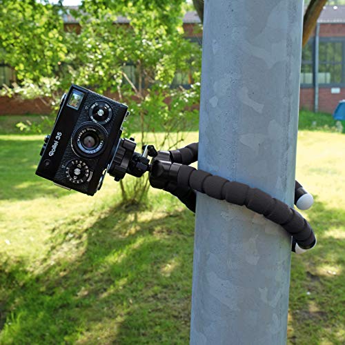 Rollei Monkey Pod - Mini Trípode Compacto Adaptable, Patas muy flexibles con pies antideslizantes de goma - incl. Cabezal esférico giratorio y placa de liberación rápida - Negro