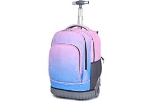 ANSIEDIO Cartable a Roulette Fille Garçon - Sacs à Dos Trolley Bag pour Filles Garçons, Sacs d'école primaire Sac à dos à roulettes pour collégiens et lycéens