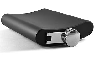 ToBeIT Flasque en acier inoxydable noir mat, env. 234 ml, bouteille de poche, bouteille de liqueur